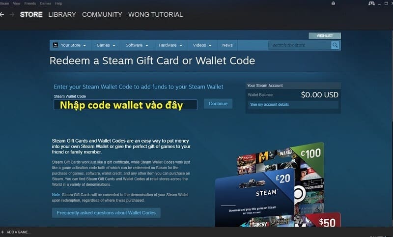 Bước 1: Trước hết bạn phải truy cập vào trang web chuyên cung cấp và  hỗ trợ nạp “Steam Wallet”